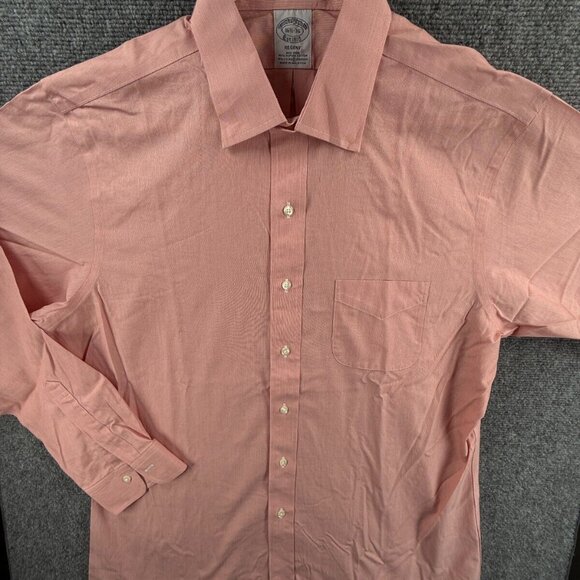 Brooks Brothers Cotton Striped Spread Pink Regent Stretch Non-Iron 16.5 36 Shirt - Picture 2 of 15